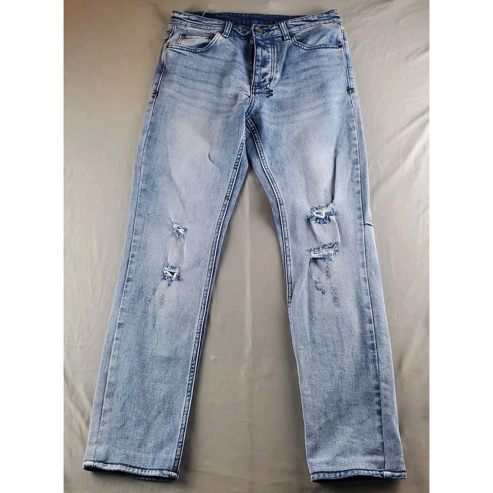 Ksubi Chitch Punk Phily Blue Jeans Mens 31 Button Fly Denim Biker Moto Street